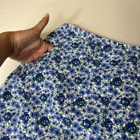 Vtg Basic Editions Womens Skort‎ Size 16 Blue Floral Cotton Built In Shorts Boho - Picture 4 of 10